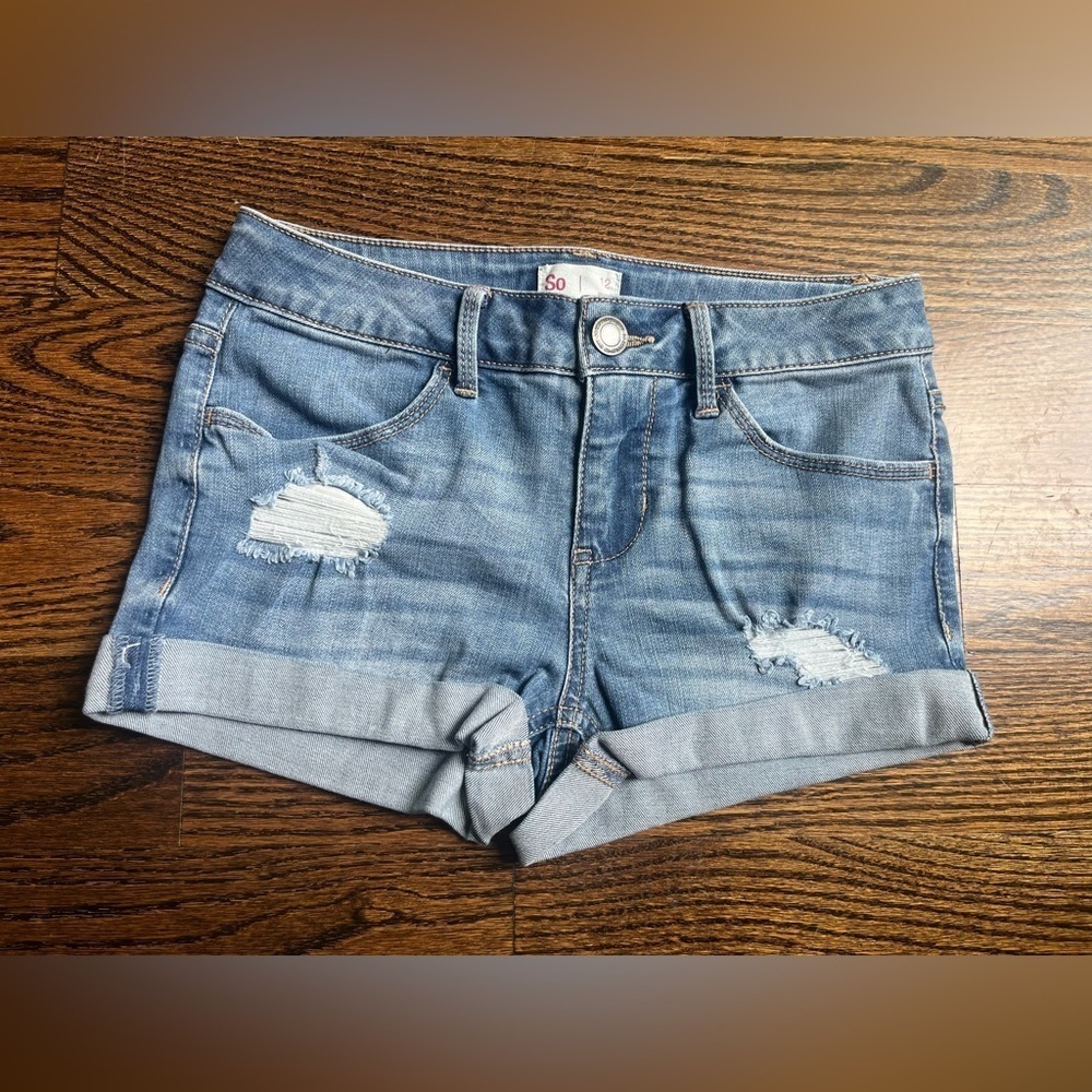 SO girls denim shorts size 12 NWOT blue